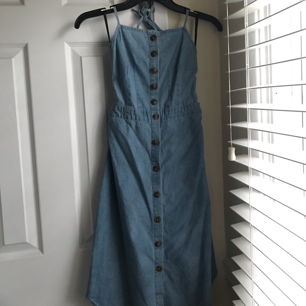 Denim button down dress